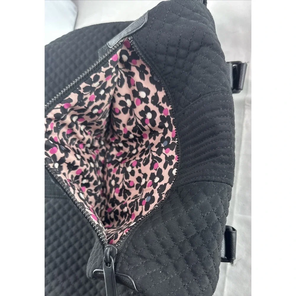 Vera Bradley Change It Up Backpack in Black Quilted Fabric Zip Closure‎